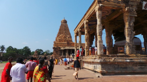 Brihadishwara Temple, Thanjavur on New Year's Eve. 
